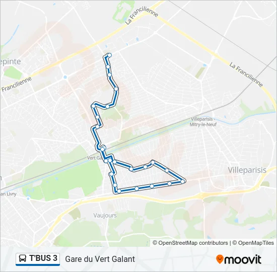 T'BUS 3 Bus Line Map