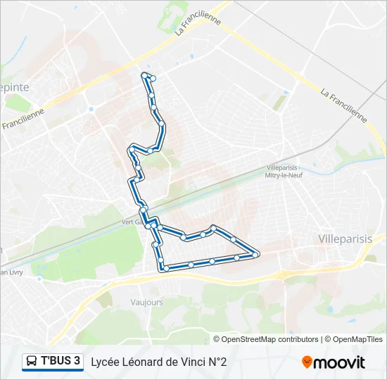 T'BUS 3 Bus Line Map