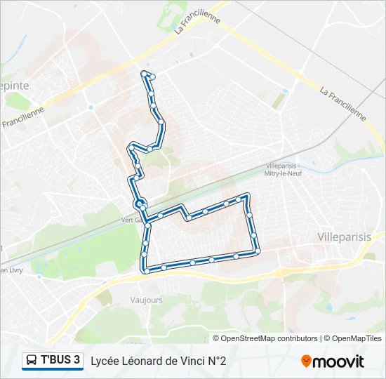 T'BUS 3 Bus Line Map