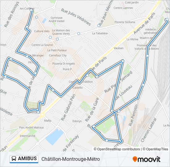 Plan de la ligne AMIBUS de bus