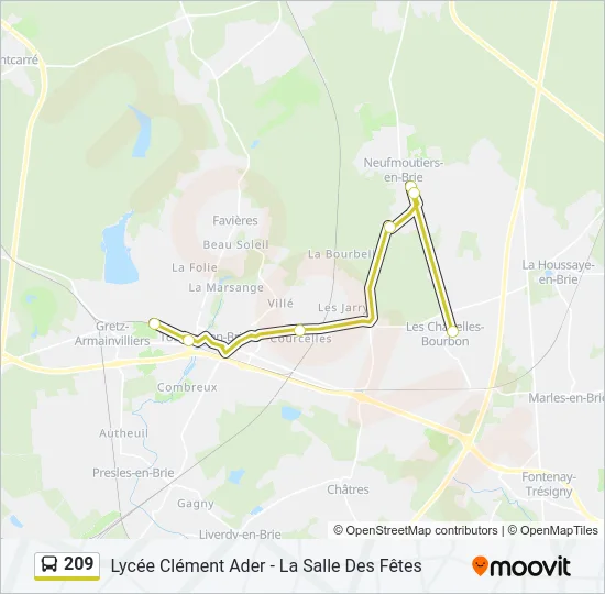 209 Bus Line Map