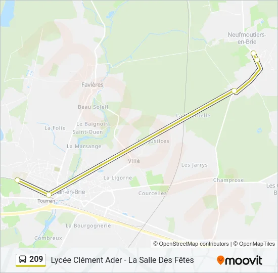 209 Bus Line Map