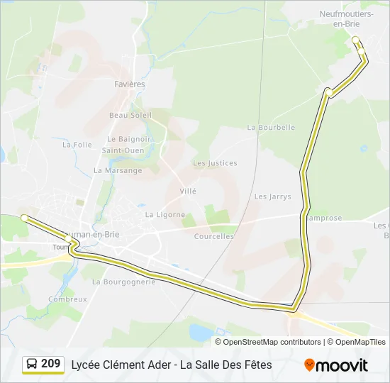 209 Bus Line Map