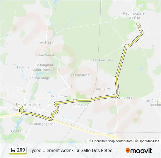 209 Bus Line Map