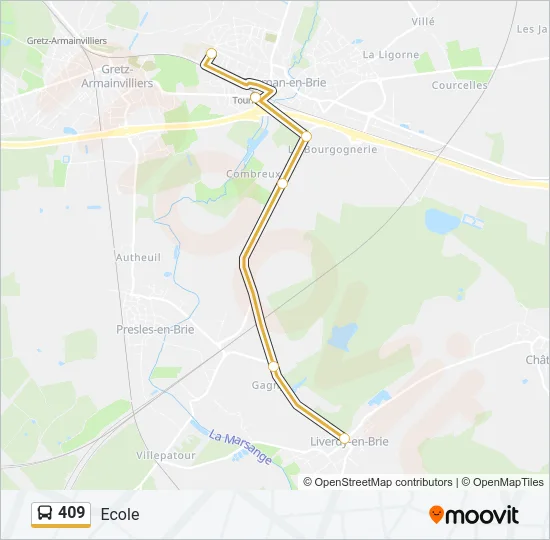 409 Bus Line Map