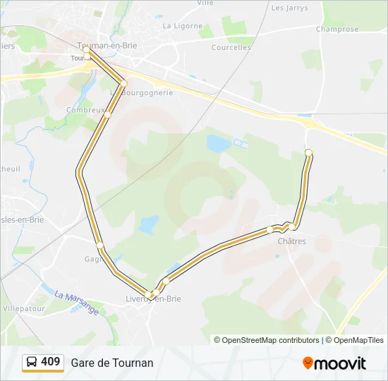 409 Bus Line Map
