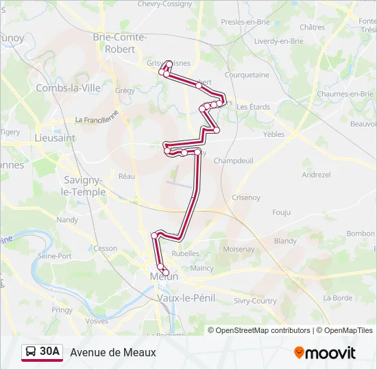 30A Bus Line Map