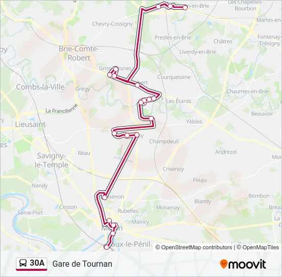 30A Bus Line Map