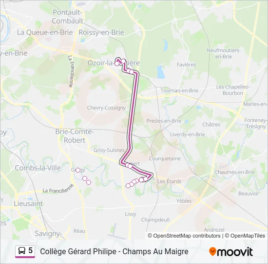 5 Bus Line Map