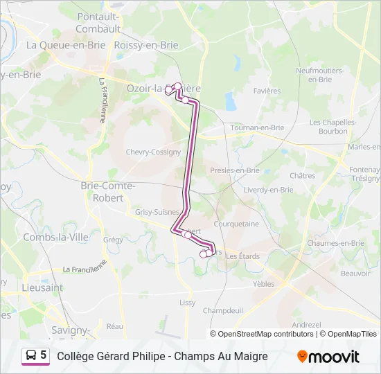 5 Bus Line Map