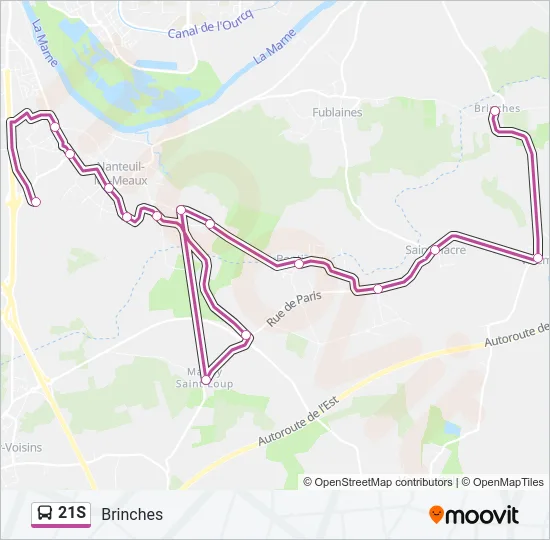 21S Bus Line Map