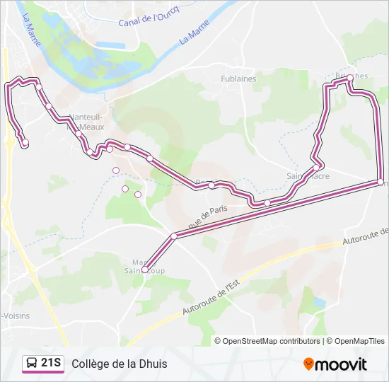 21S Bus Line Map