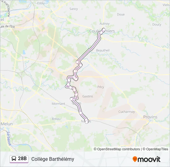 28B Bus Line Map