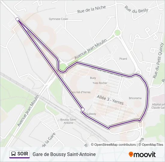 SOIR Bus Line Map