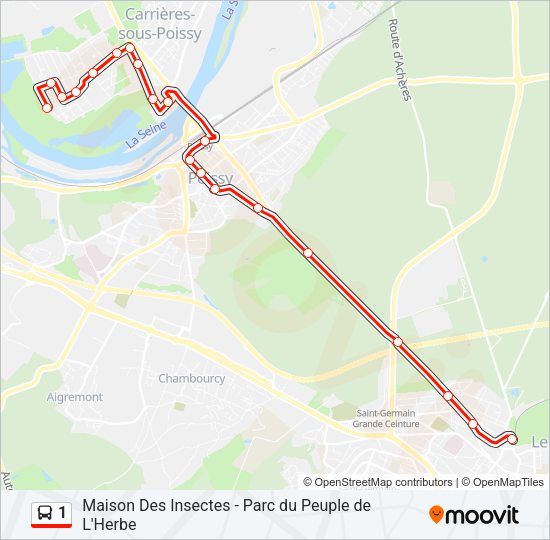 1 Bus Line Map
