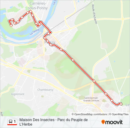 1 Bus Line Map