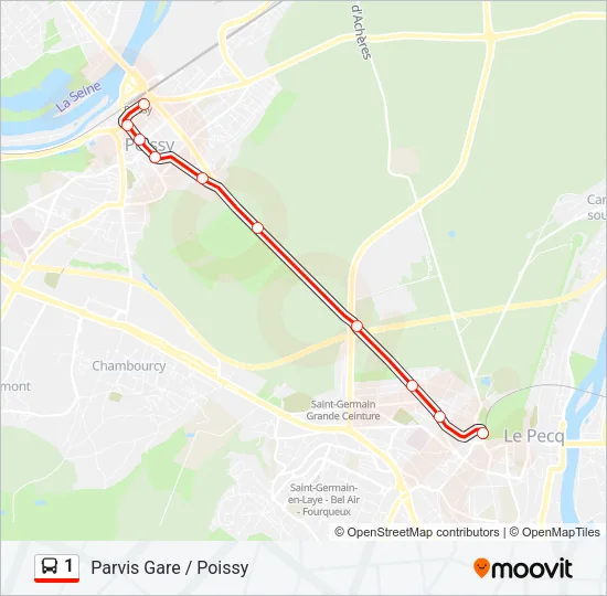 1 Bus Line Map