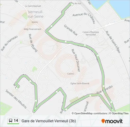 14 Bus Line Map