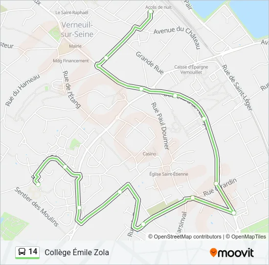 14 Bus Line Map