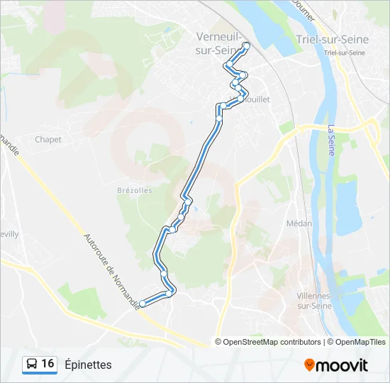16 Bus Line Map