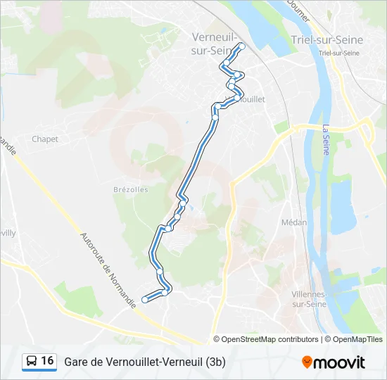 16 Bus Line Map
