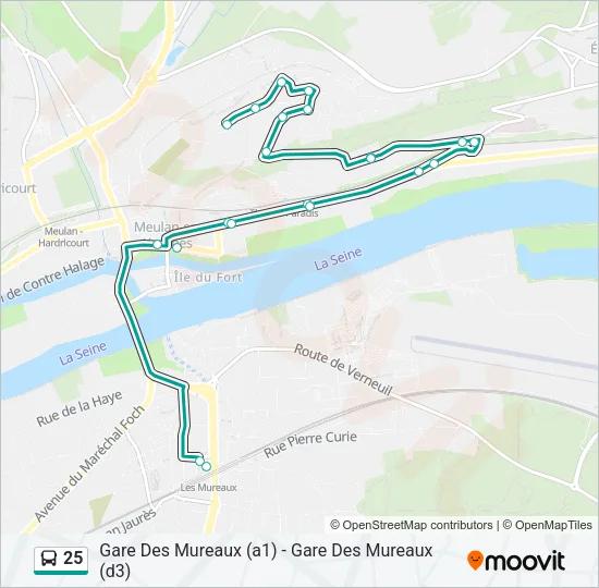 25 Bus Line Map