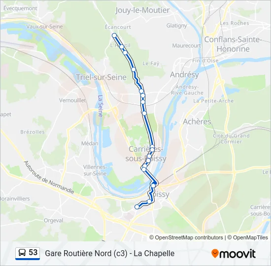 53 Bus Line Map
