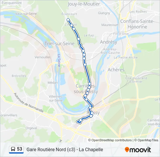 53 Bus Line Map