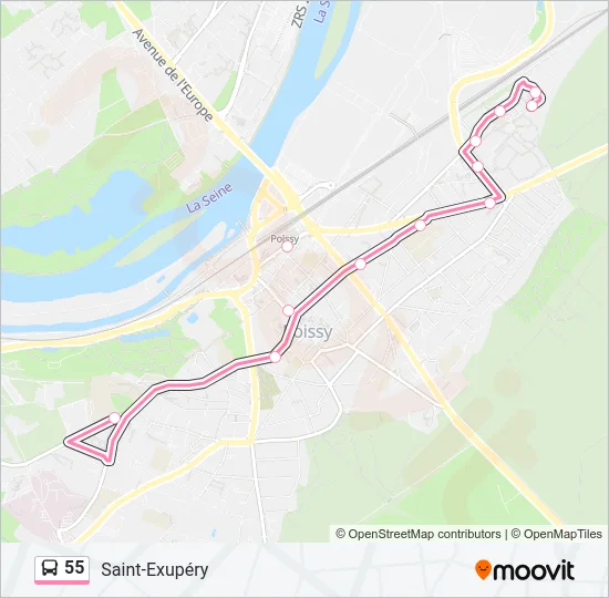 55 Bus Line Map