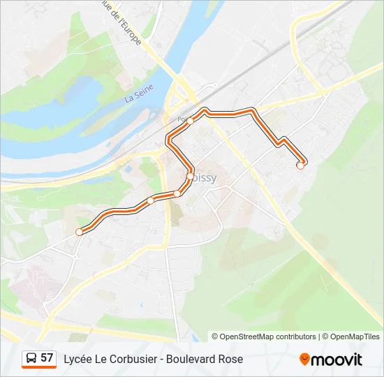 57 Bus Line Map