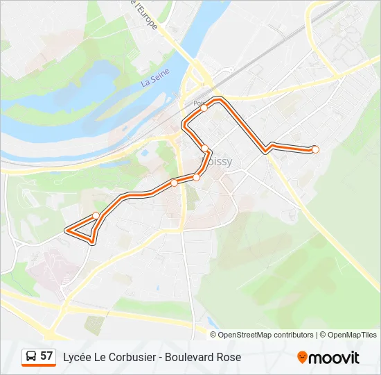 57 Bus Line Map