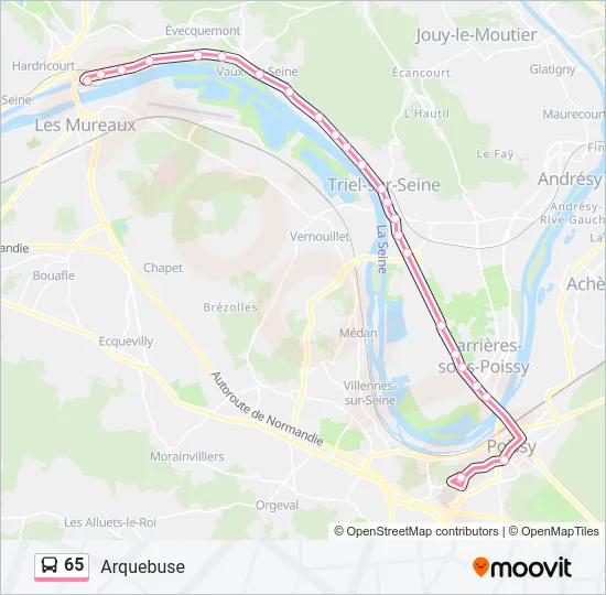 65 Bus Line Map