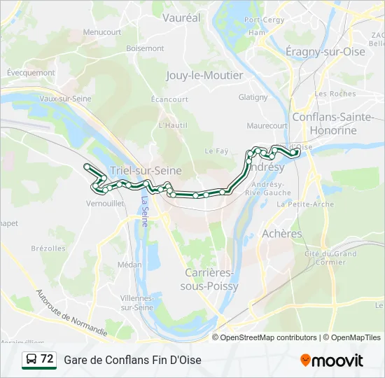72 Bus Line Map