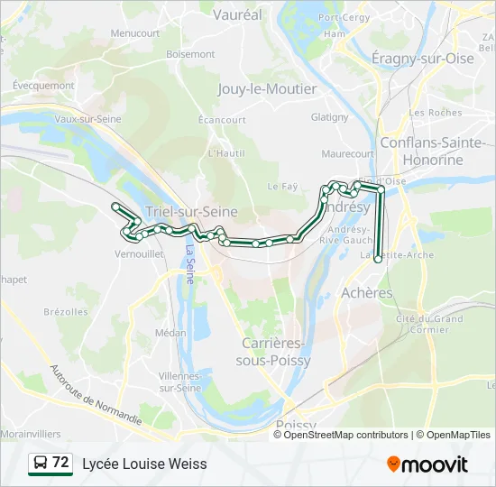 72 Bus Line Map
