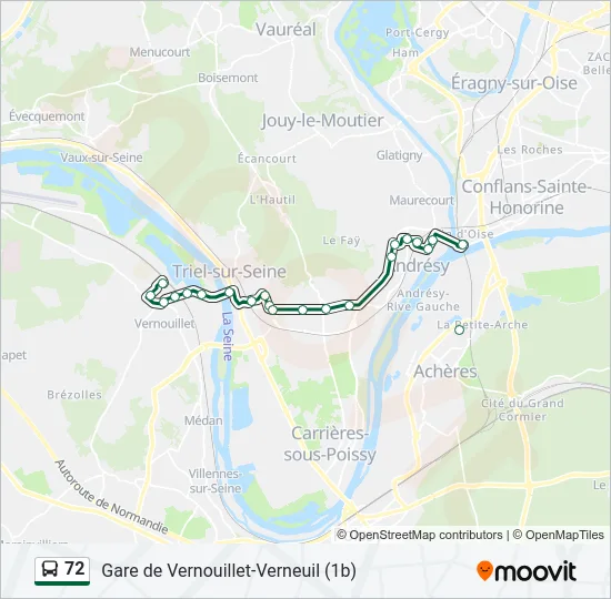 72 Bus Line Map