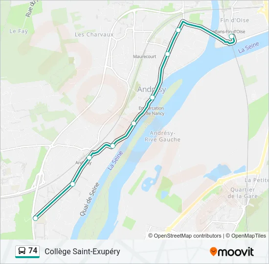 74 Bus Line Map