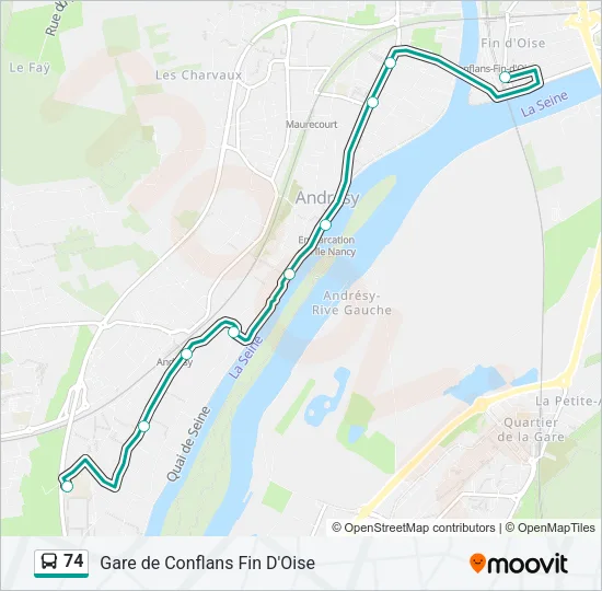 74 Bus Line Map
