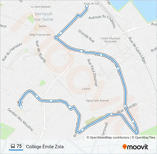 75 Bus Line Map