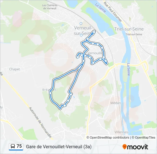 75 Bus Line Map