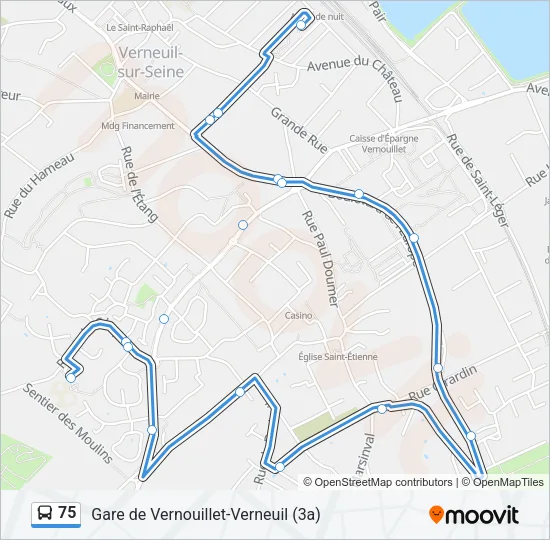 75 Bus Line Map