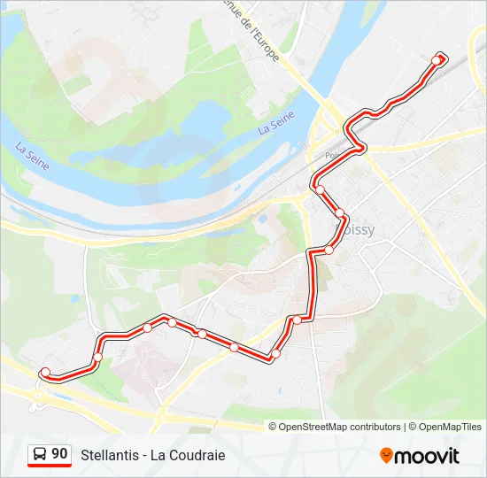 90 Bus Line Map