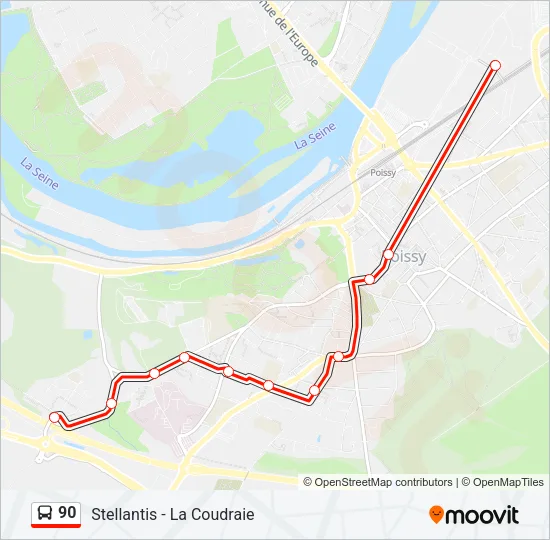 90 Bus Line Map
