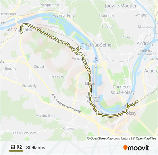 92 Bus Line Map
