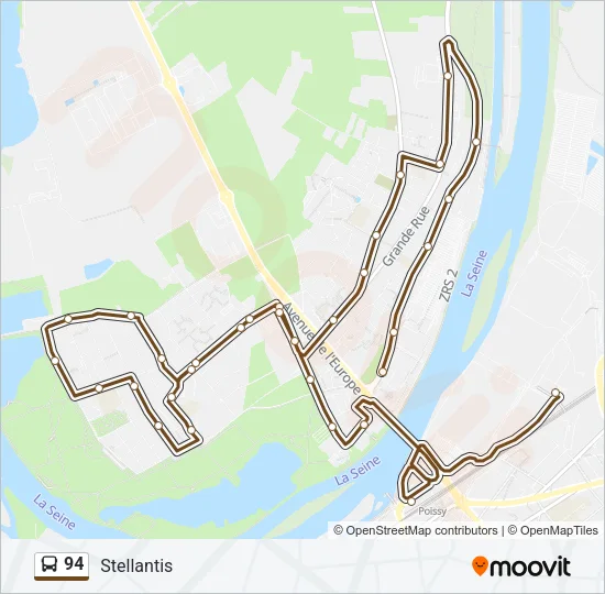 94 Bus Line Map