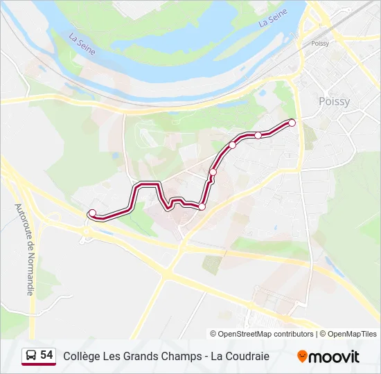 54 Bus Line Map