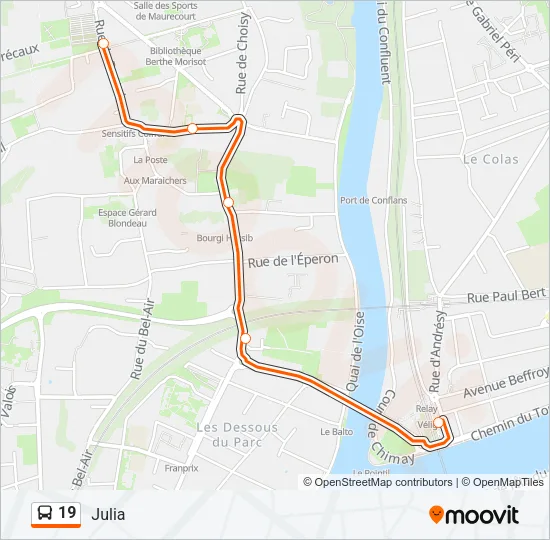 19 Bus Line Map
