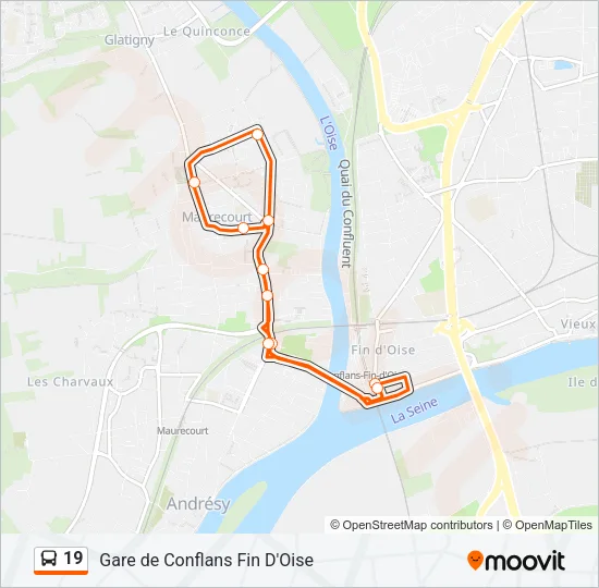 19 Bus Line Map