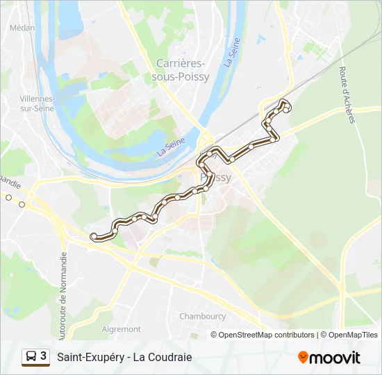 3 Bus Line Map