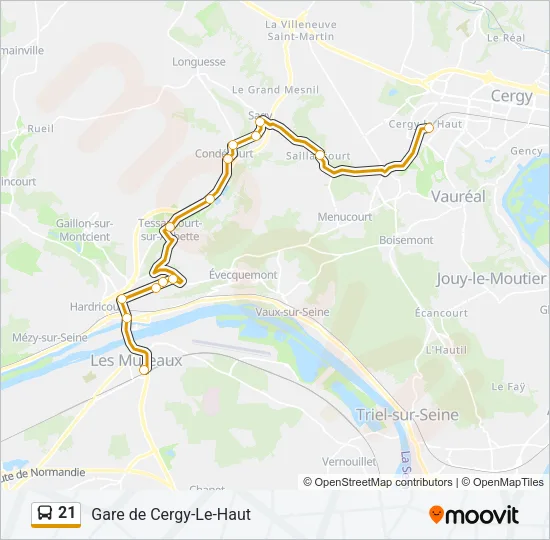 21 Bus Line Map
