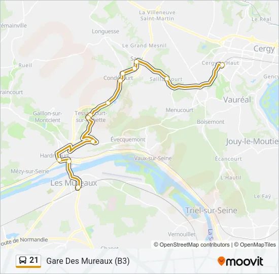 21 Bus Line Map